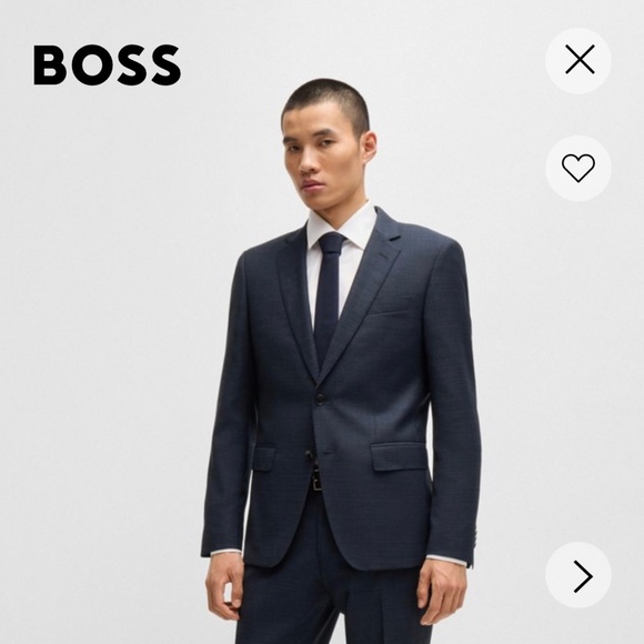 HUGO BOSS SLIM-FIT SUIT IN MICRO-PATTERNED STRETCH WOOL
